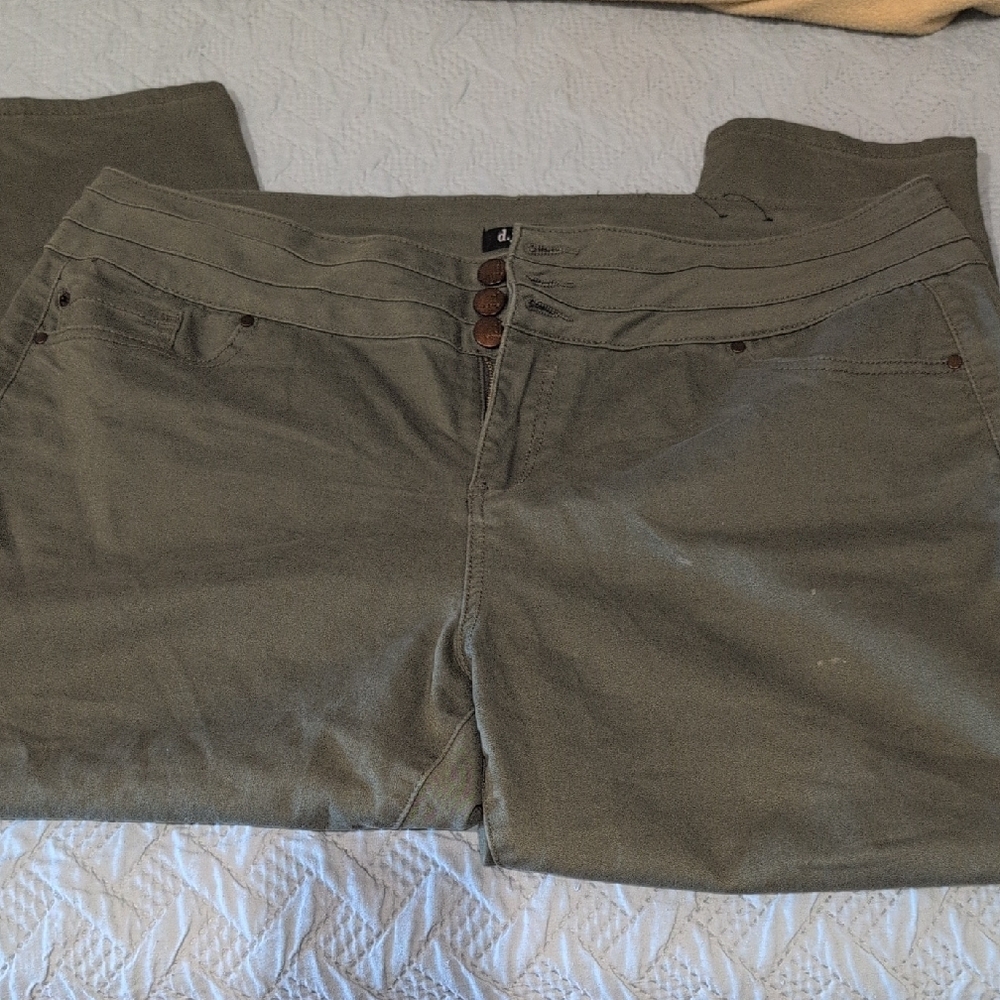 d. jeans Olive Pants - Picture 2 of 4